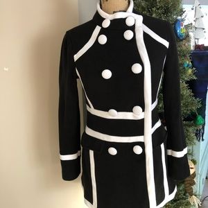 I.N.C. Black and White Double Breasted Coat